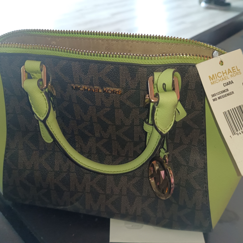 Michael Kors Green and Brown Women's Bag